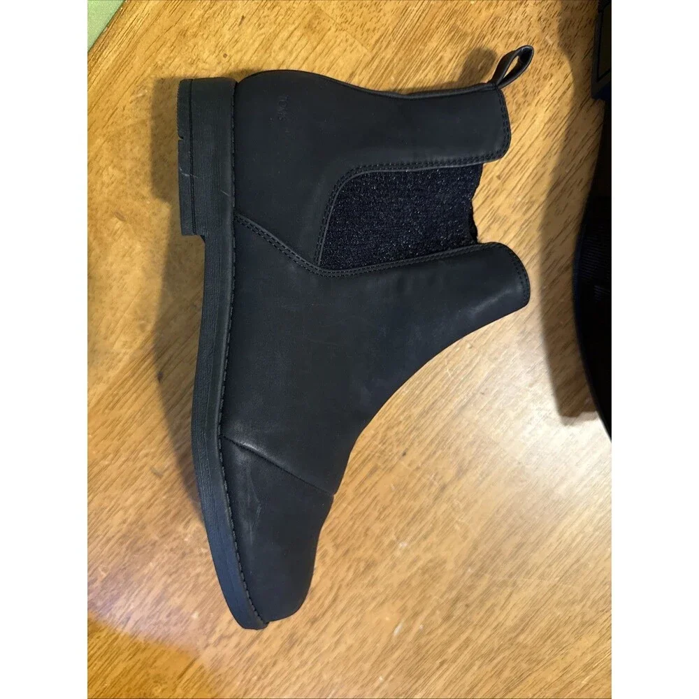 TOMS Boots Youth Charlie Casual  Ankle Bootie Black Shoes NEW Size 5